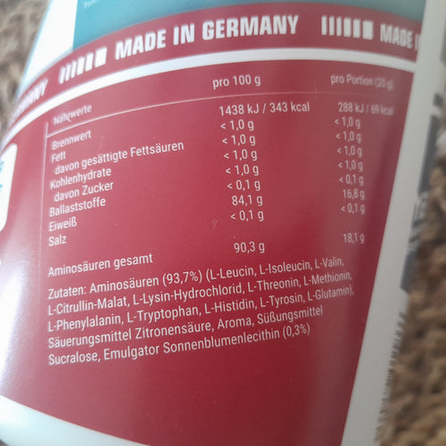 BCAA Pulver Limette 500g – 2:1:1, vegan, instantisiert