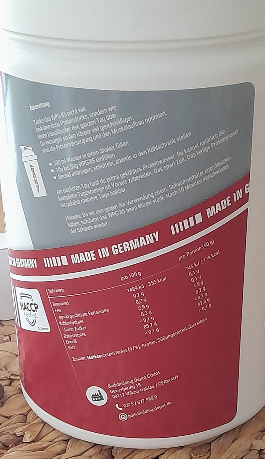 Bodybuilding Depo /WPG 85 Clear Whey- Granulat 1 KG Südamerikanische Kirsche
